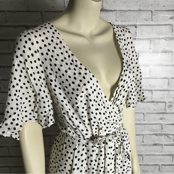 Myleene Klass Polka Dot Wrap Midi Dress - Size 10 - Picture 2 of 4